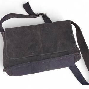 Brown suede crossbody bag